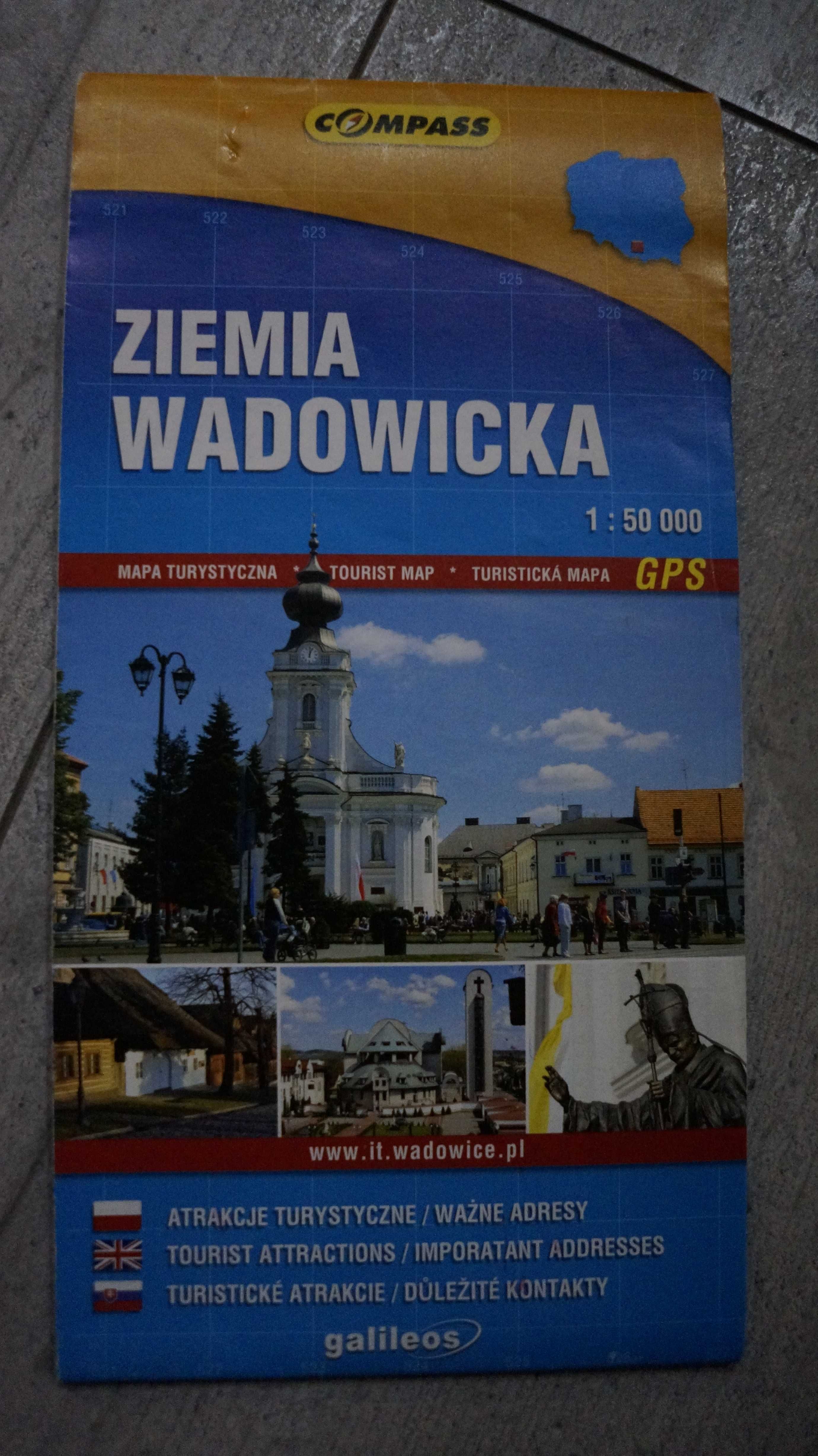 Mapa turystyczna Ziemia Wadowicka