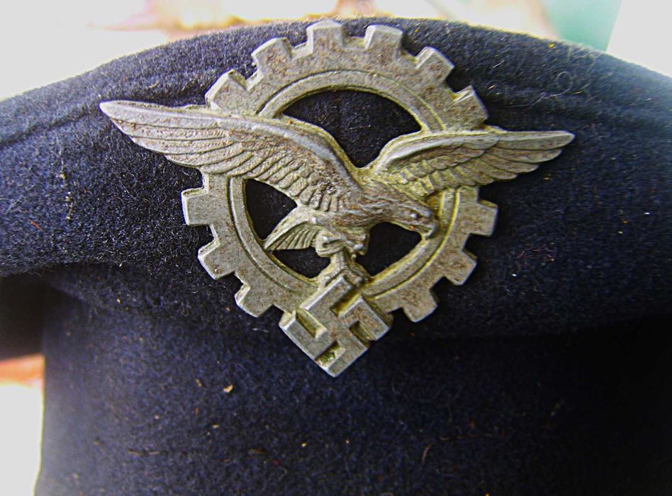 100% Oryg Czapka Ochrona Złotego Pociągu Hitlera? 3 Rzesza Dolny Ślązk