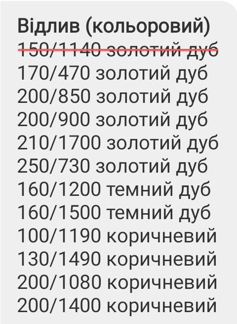 Готові відливи, сітки, підвіконники. РОЗПРОДАЖ