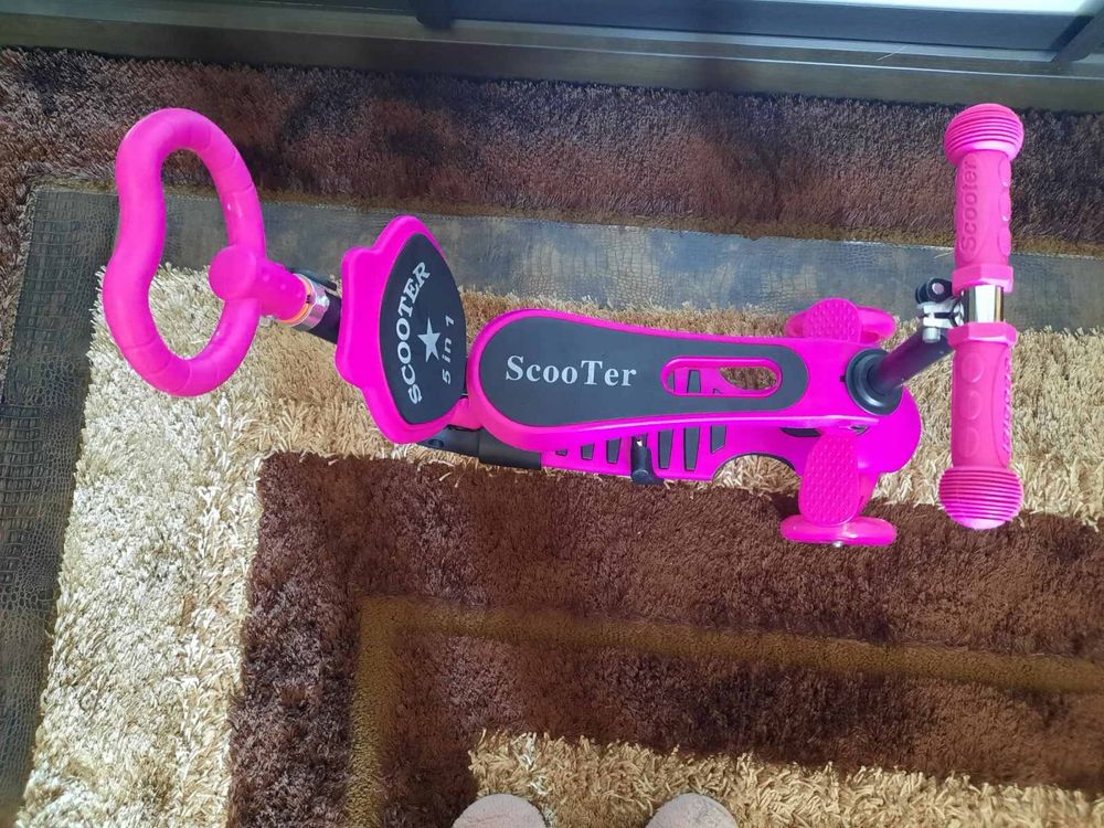 Триколісний самокат з батьківською ручкою 5в1 Best Scooter