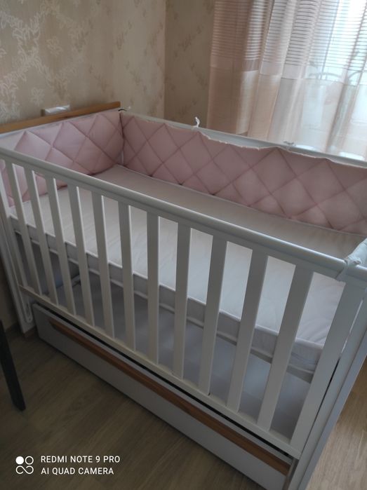 Кроватка детская для новорожденного Верес матрац бортик в кроватку