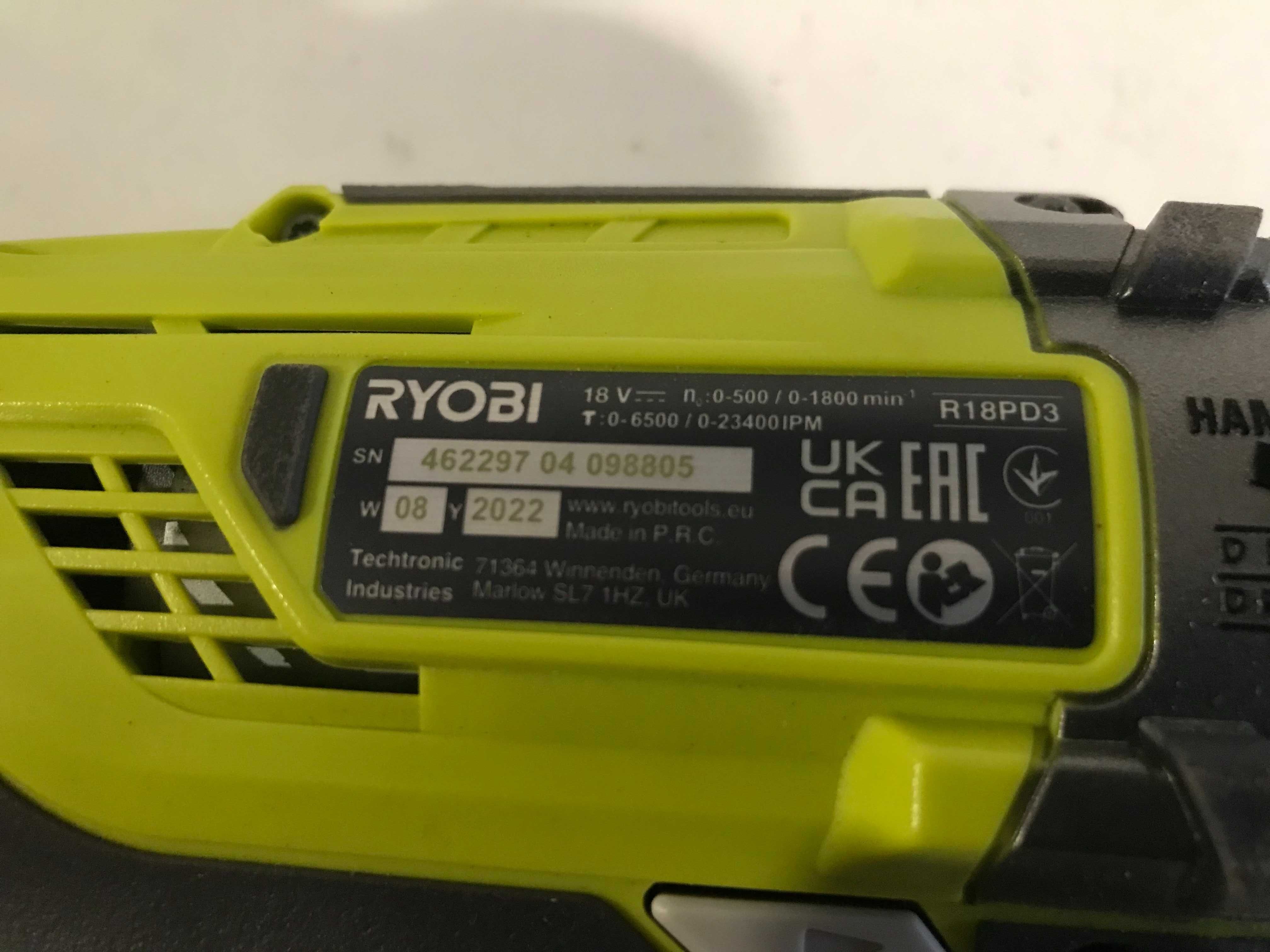 Шуруповерт Ryobi ONE+R18PD3 акумуляторний комбінований дриль з Англії