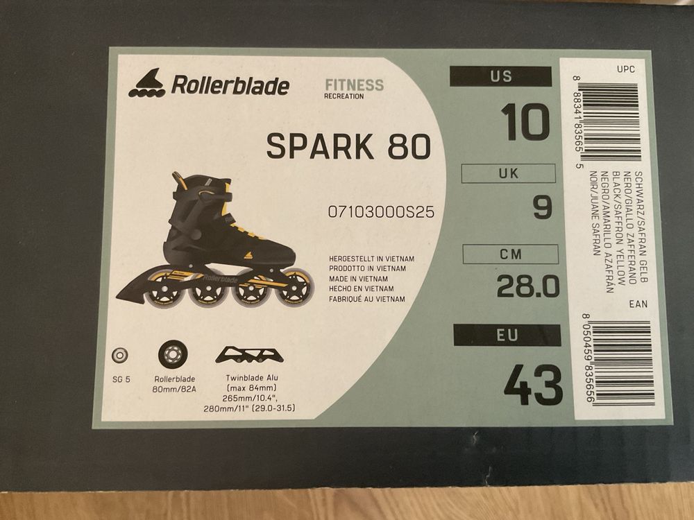 Rolki męskie Rollerblade Spark 80, rozmiar 43