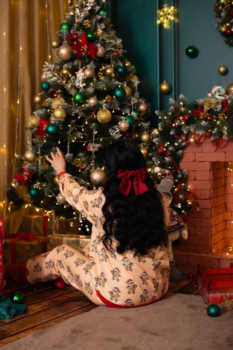 Сімейні новорічні піжами для батьків та дитини,новорічні піжами 3 штук