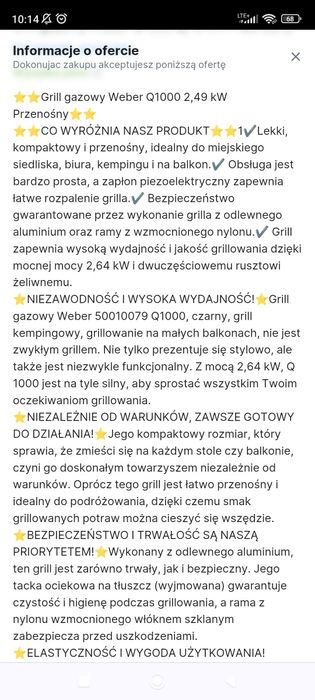 Grill gazowy Weber przenośny