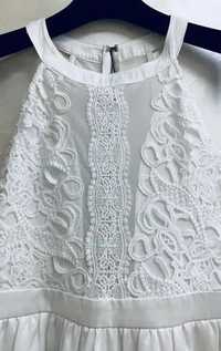Сукня Aqua біла з мереживом літня міді платье белое летнее миди кружев