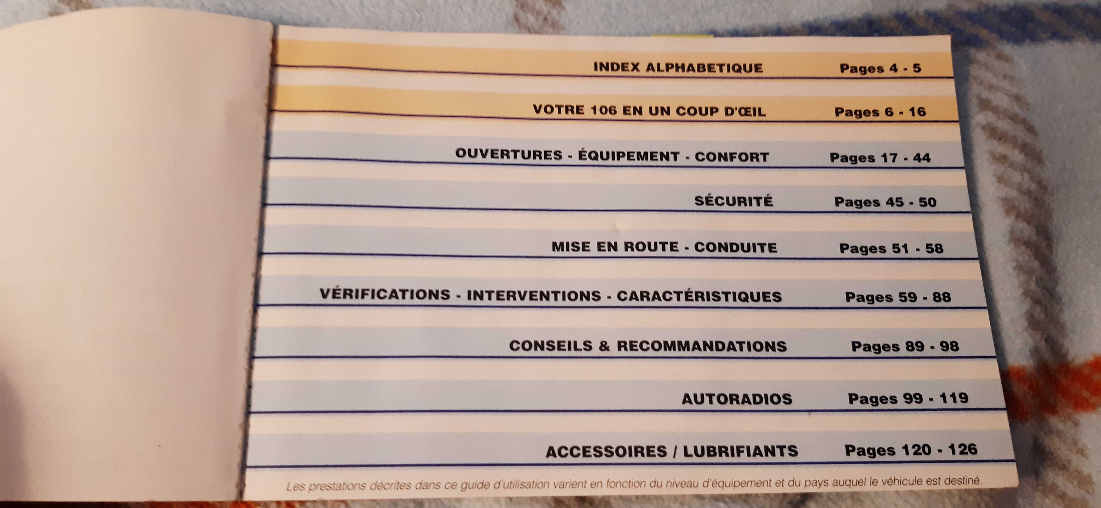 stara instrukcja do peugeot 106 dla kolekcjonerów starej motoryzacji