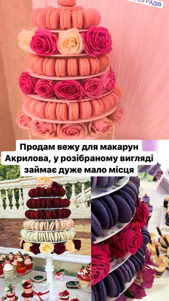 Акрилова вежа для макаронс та десертів для Candy Bar