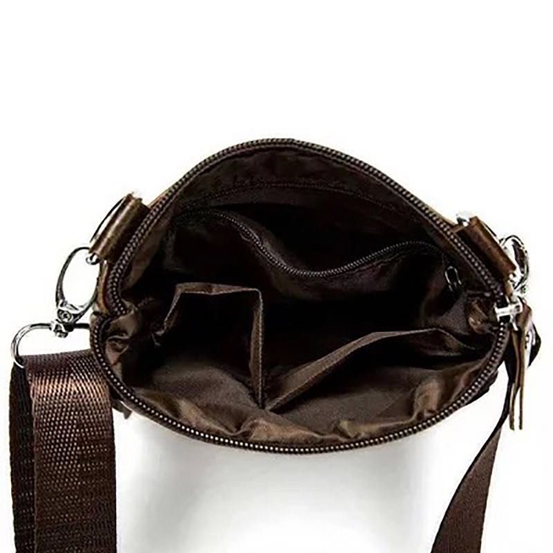 Мужская кожаная сумка барсетка через плечо коричневая