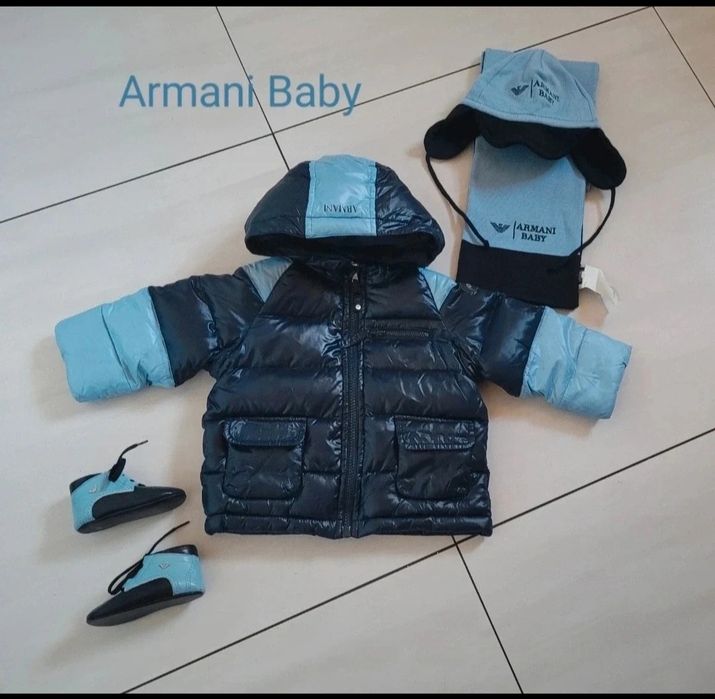 Kurtka Czapka szalik buciki Armani