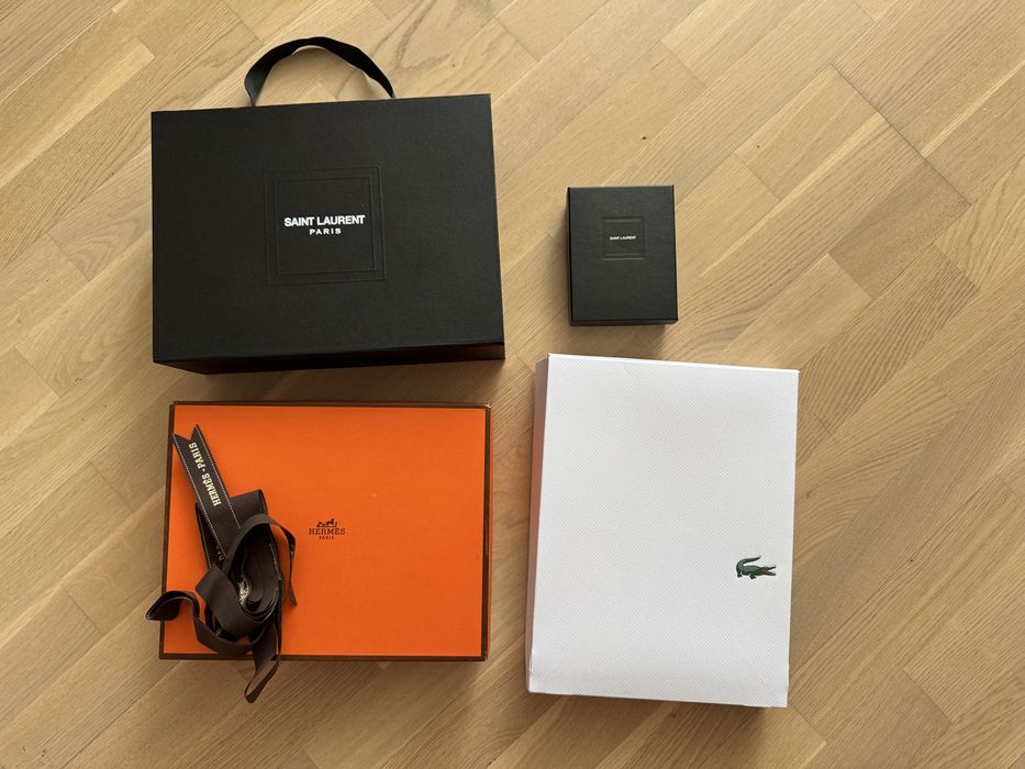 коробки пильник lacoste / saint laurent / hermes