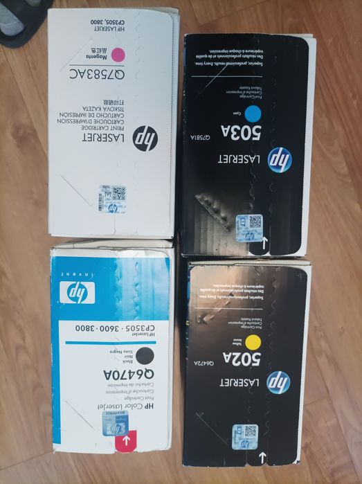 Tonery HP LaserJet komplet 502A LaserJet CP3505, 3600 i 3800.
