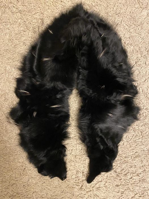 Futrzany kołnierz  czarny futro naturalne szal z futra