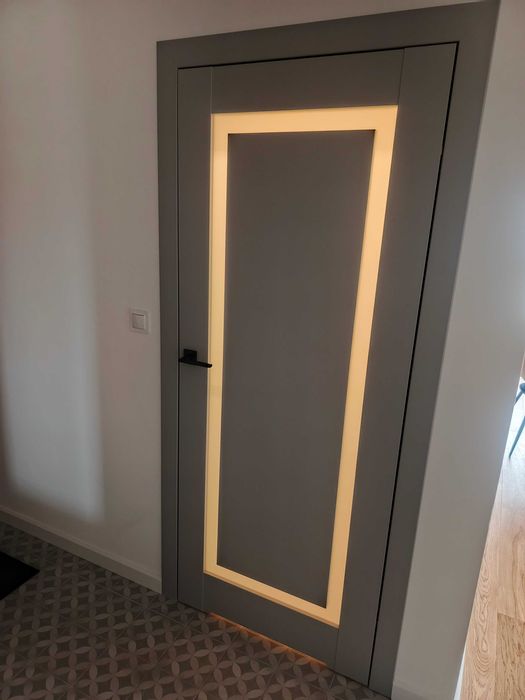 Drzwi wewnętrzne Barański Modern G.1 80cm lewe szary 14-16cm ościeżnic