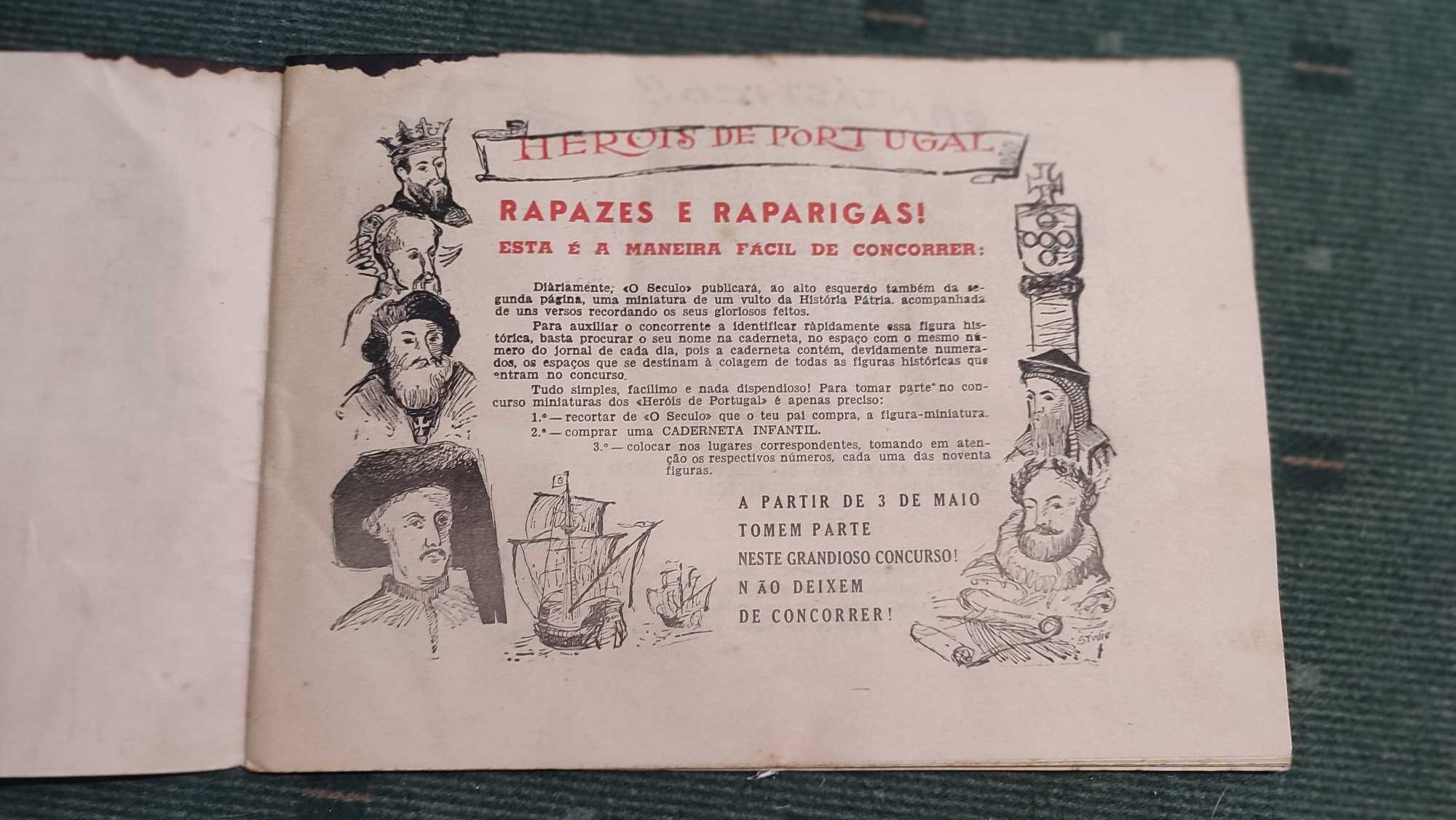 Caderneta Infantil Herois de Portugal Jornal O Século - Completa