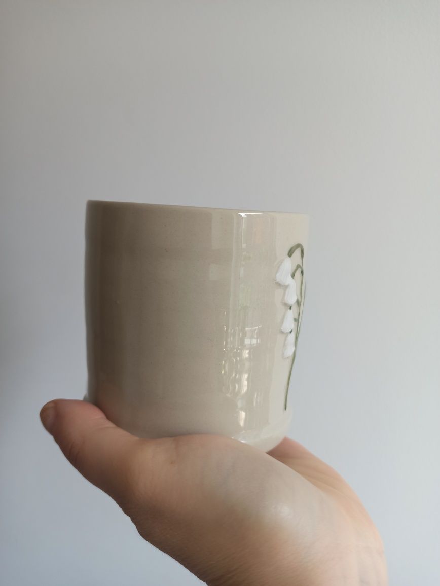Kubek ceramiczny konwalia kwiat NOWY