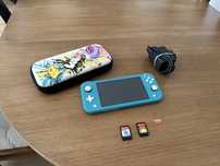 Nintendo Switch Lite + Pokemon Sword + Rayman + karta pamieci