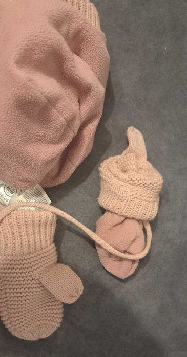 czapka rękawiczki bardzo ciepłe z podszewką