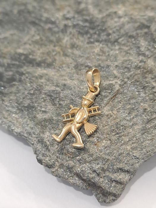 Wyjątkowa złota zawieszka Kominiarz Pr.585 Nowa