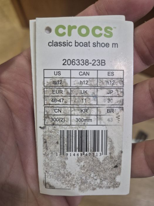 Чоловічі топсайдери Crocs Jibbitz Classic мокасини 46-47 (M12) 30.