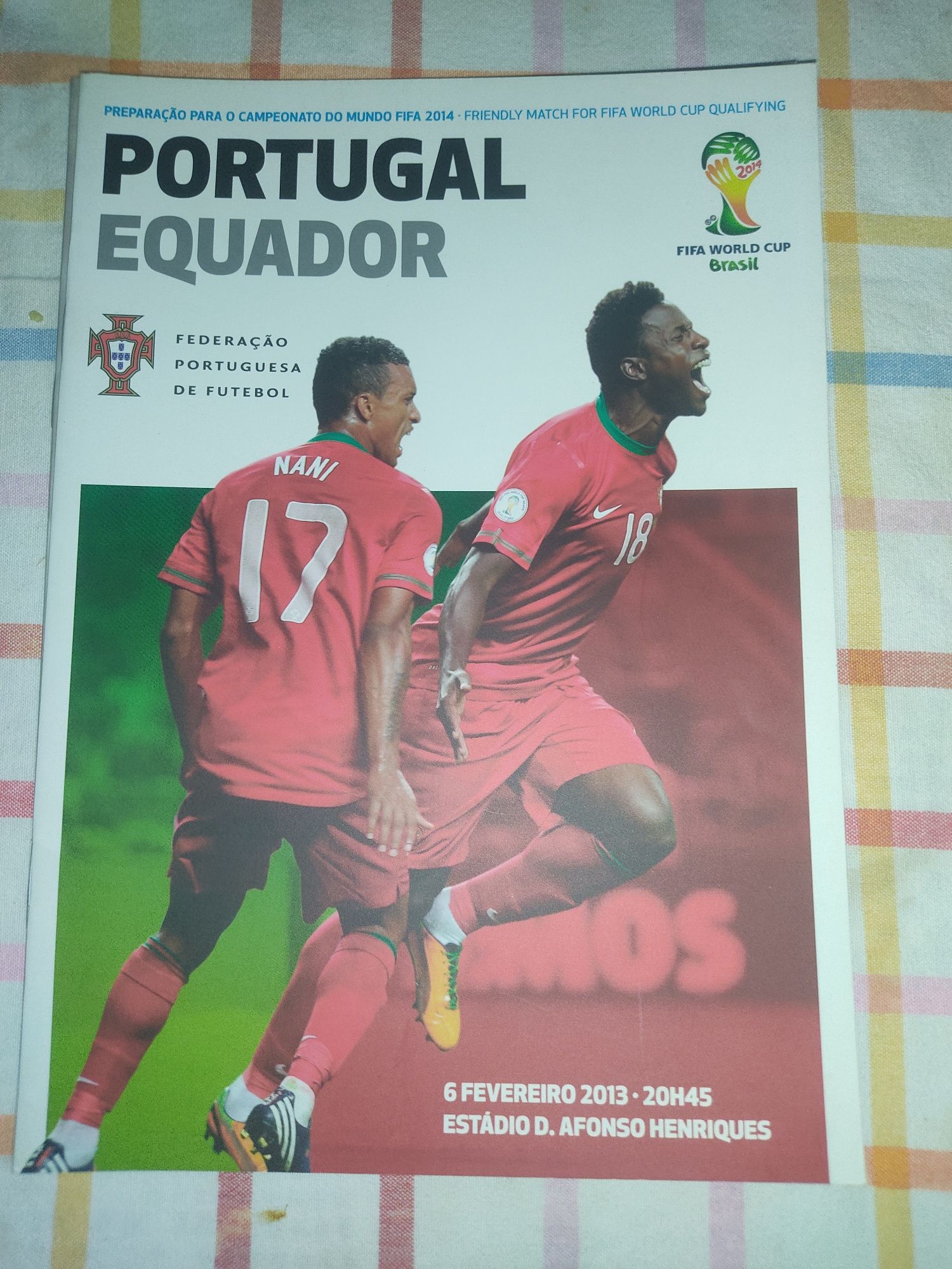 Programa de jogo Portugal Equador 2013
