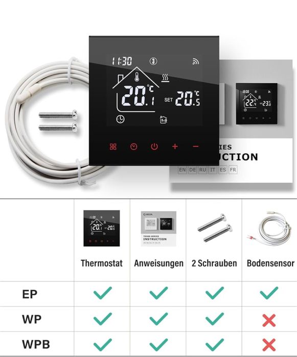 Termostat Beok TDR89B- WIFI-EP ogrzewanie elektryczne podłogowe