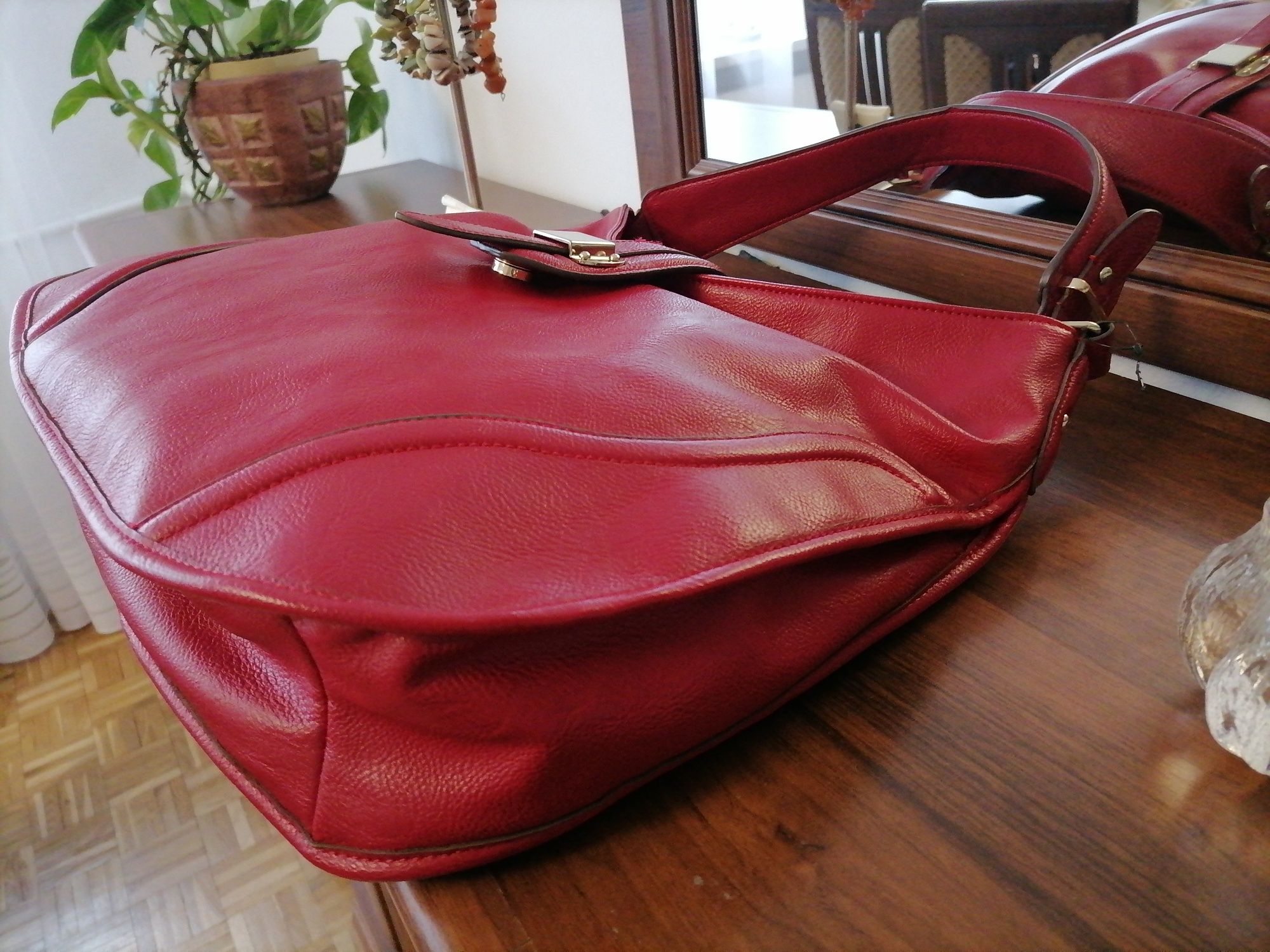 Czerwona torba torebka Marks&Spencer