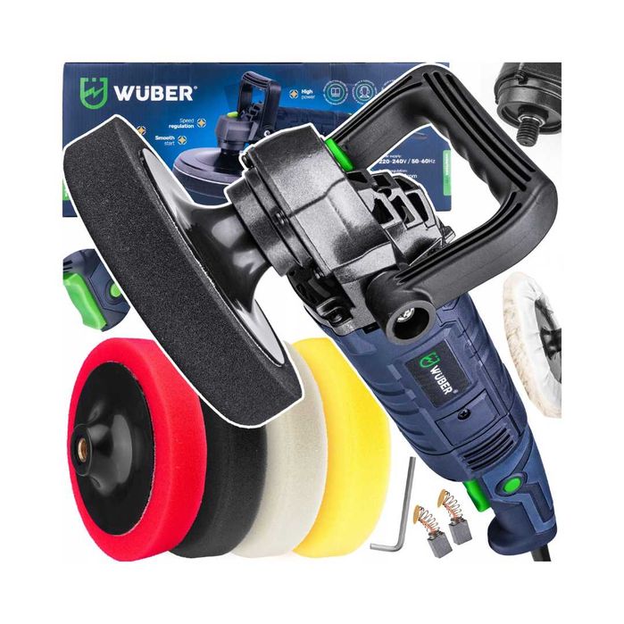 Nowa Polerka samochodowa rotacyjna 2300W regulacj obrotów zestaw gąbek