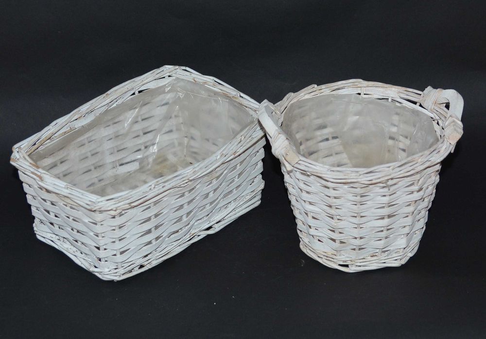 Koszyki Rattanowe Osłonki Na Doniczki 25 i 18 cm Zestaw 2 sztuk