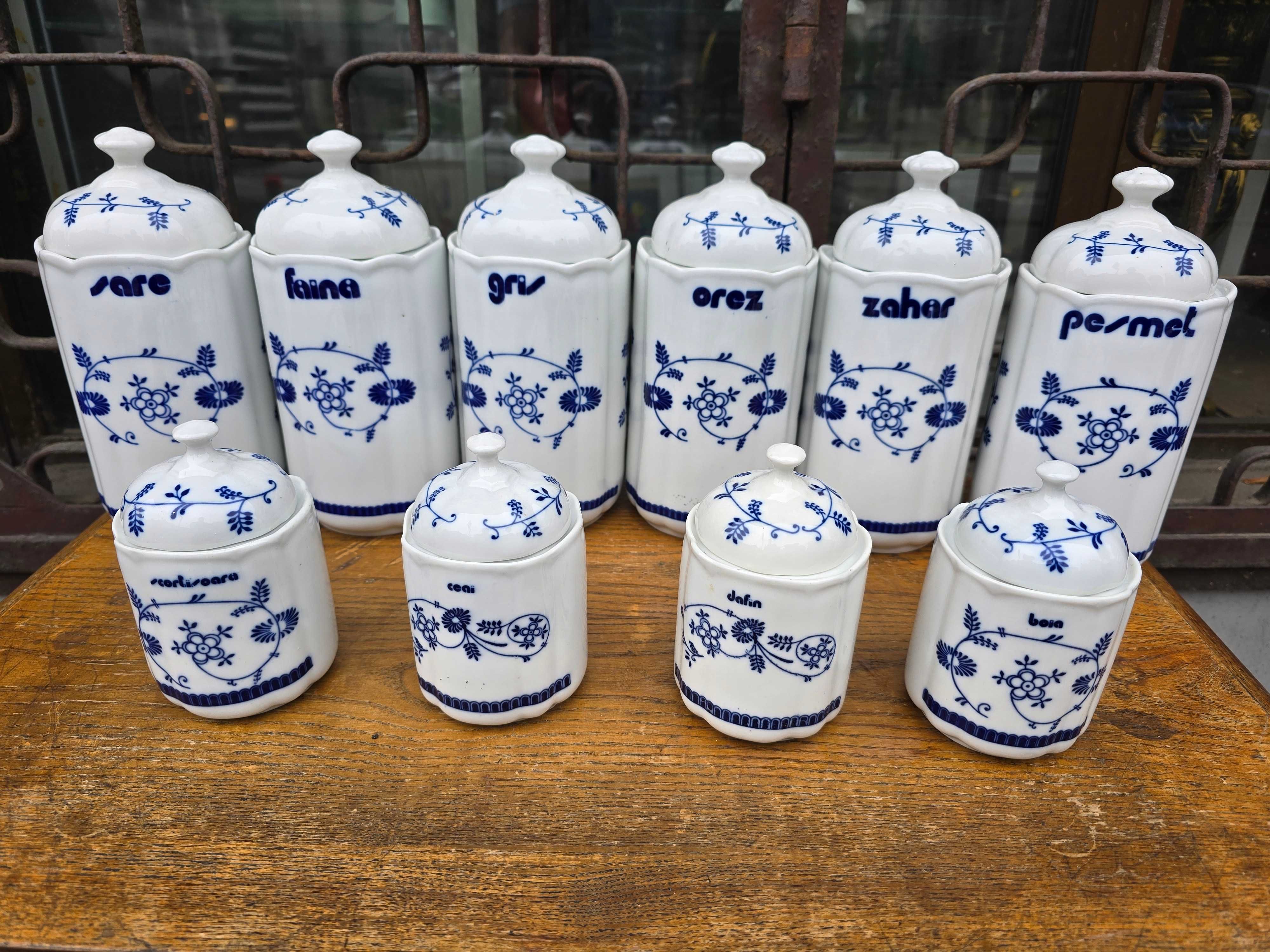 Stare porcelanowe pojemniki na przyprawy wielki zestaw
