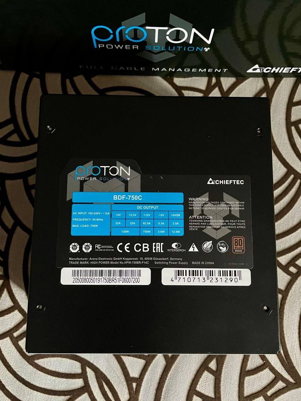 Блок Живлення Chieftec Proton 750w 80+