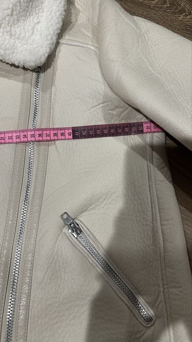 Молочна Дублянка з поясом ,штучне хутро на овчині