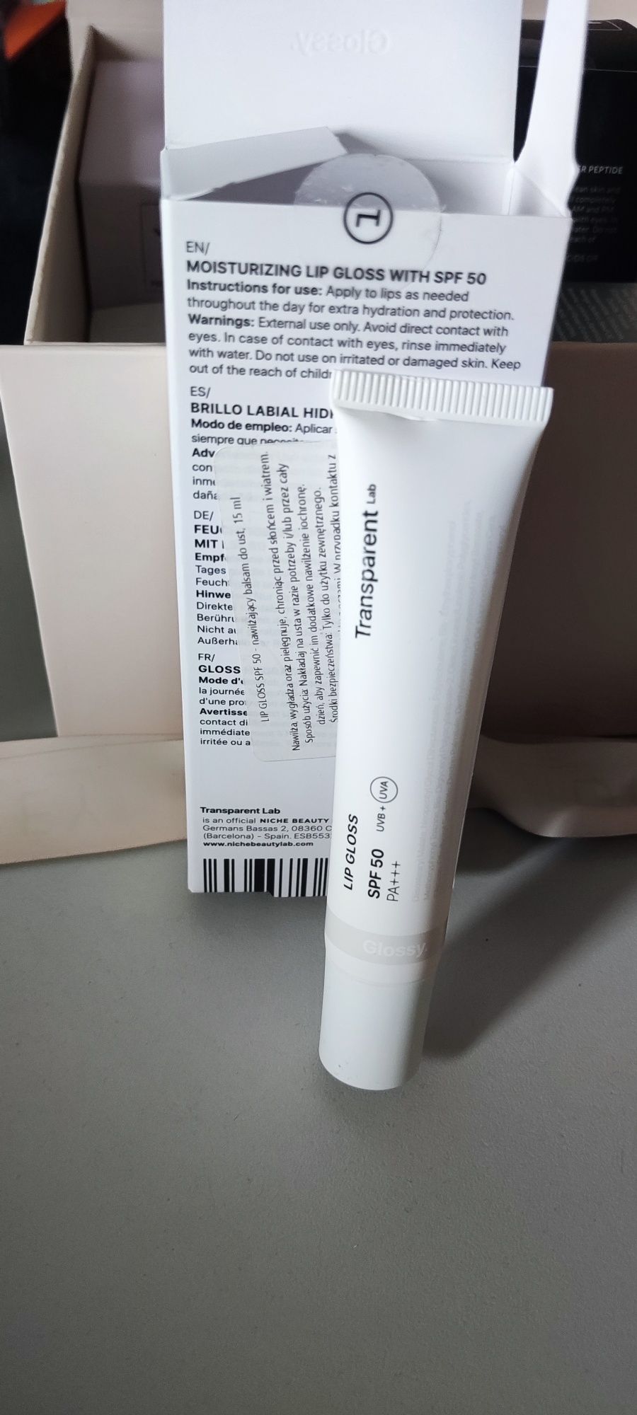 Transparent Lab – Lip Gloss – Nawilżający balsam do ust SPF50 GLOSSY
