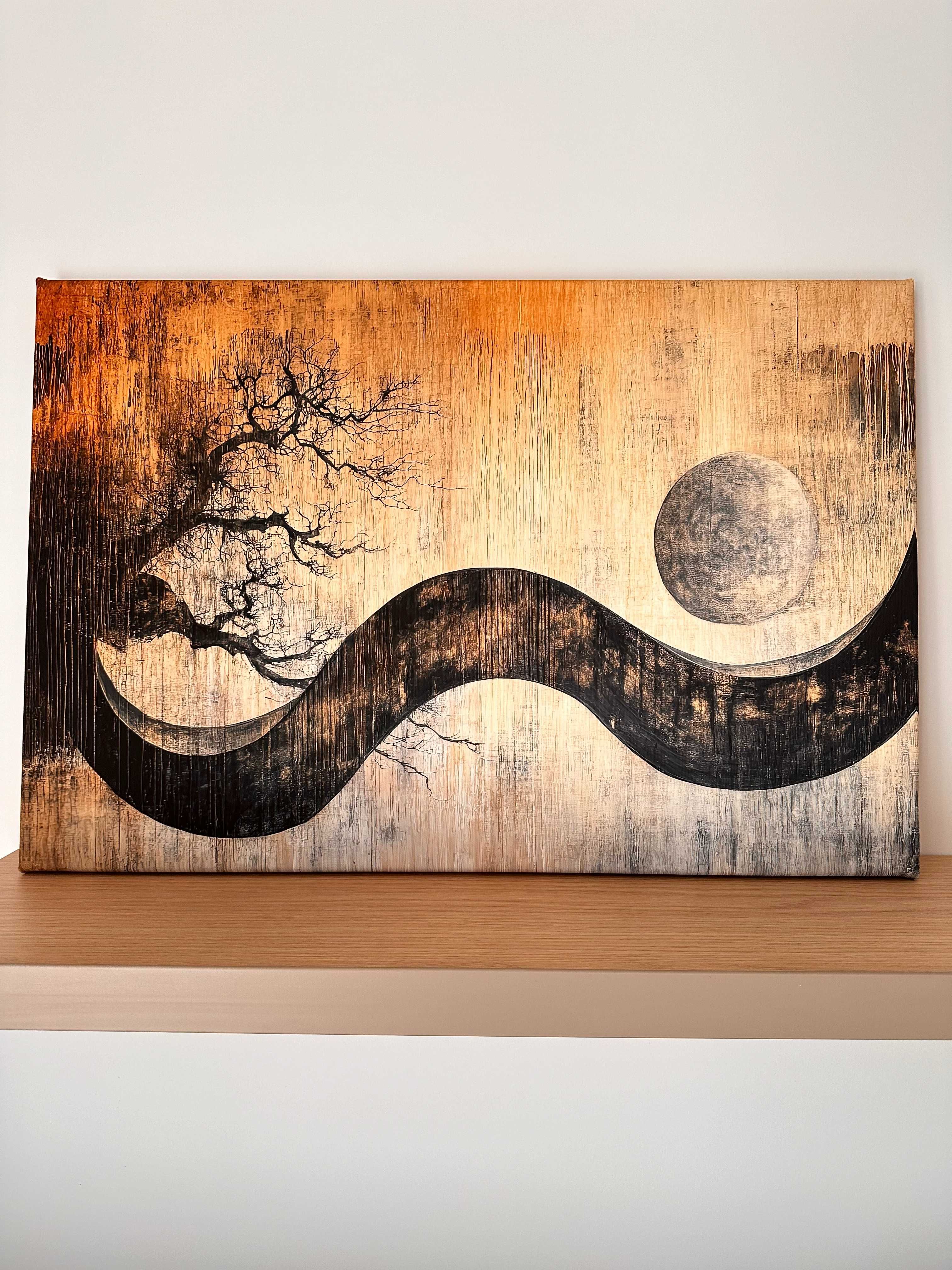 NOWOCZESNY OBRAZ NA PŁÓTNIE 60x40 cm– Wabi Sabi | Japandi | (018)