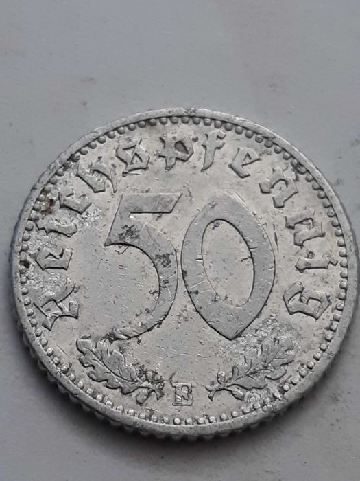 Niemcy III Rzesza 50 fenigów, pfennig 1942 rok mennica E