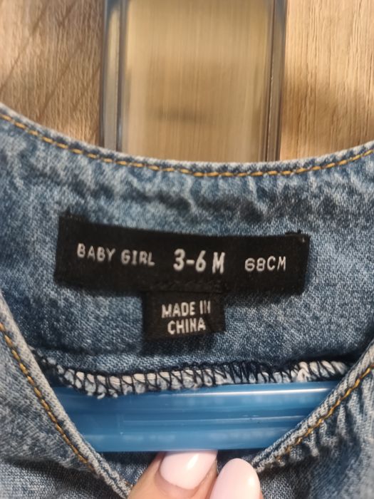 Niemowlęca jeansowa sukienka baby girl 3-6 miesięcy 68cm