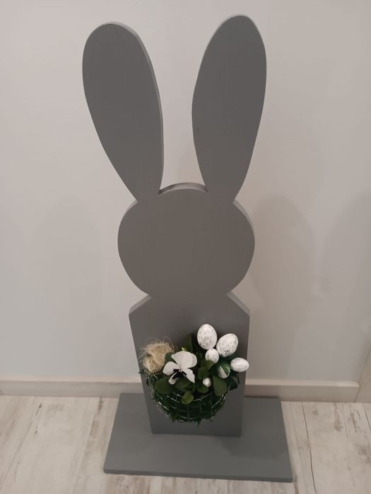 Zając drewniany ozdobny