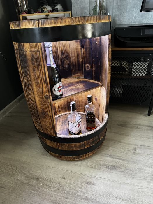 Prezent Barek z beczki drewnianej loft bar szafka