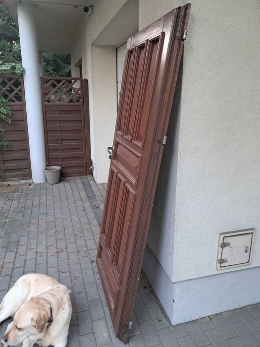 Drewniane skrzydło drzwiowe z demontażu