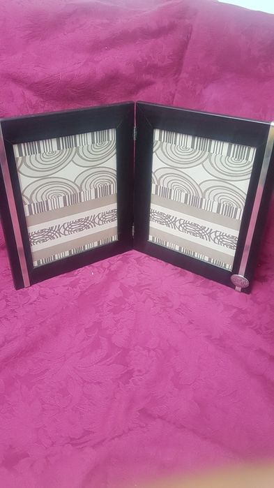 Moldura Dupla 25'Aniversário em madeira com estanho.20x25