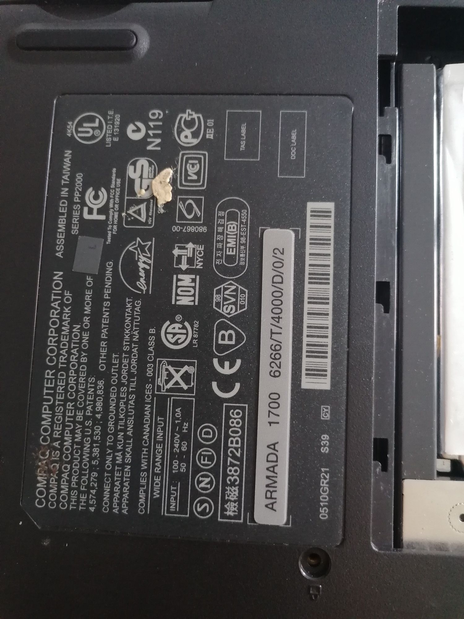 Laptop compaq ARMADA 1700