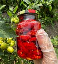Вʼялені томати з оливковою олією,  вяленые помидоры, домашня консерва