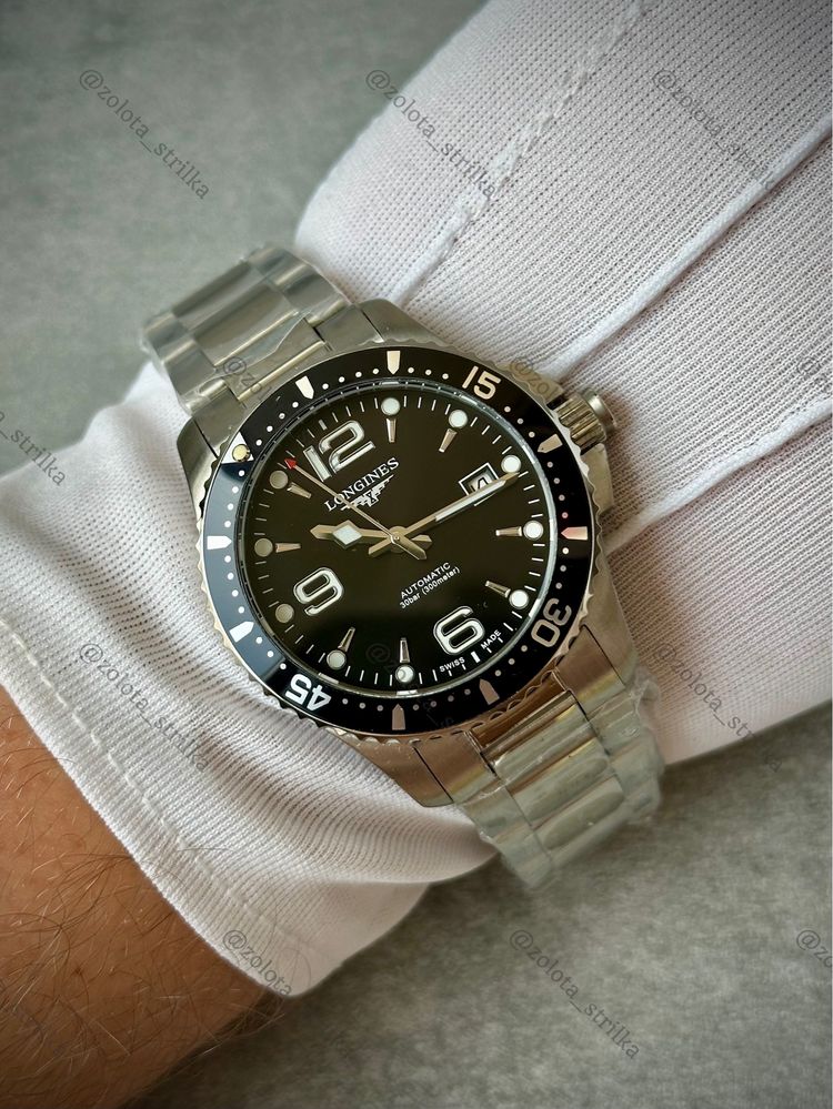 Чоловічий годинник дайвер LONGINES HYDROCONQUEST L3.841.4.96.6 мужские