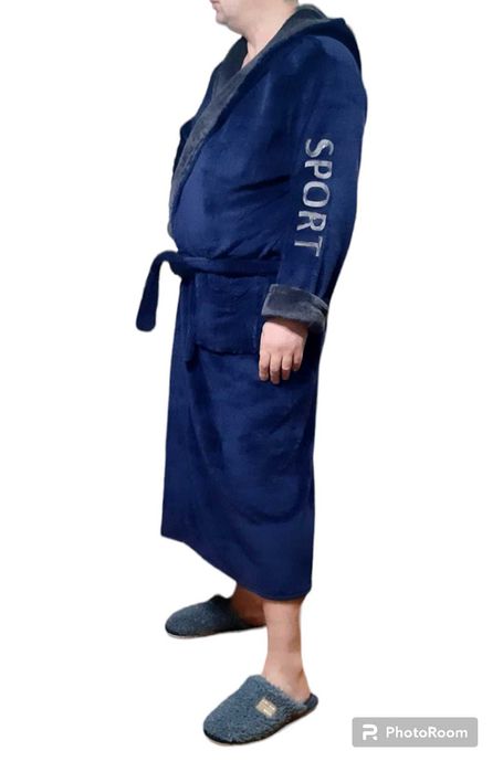 Махровий чоловічий халат з нашивкою 42-66 р