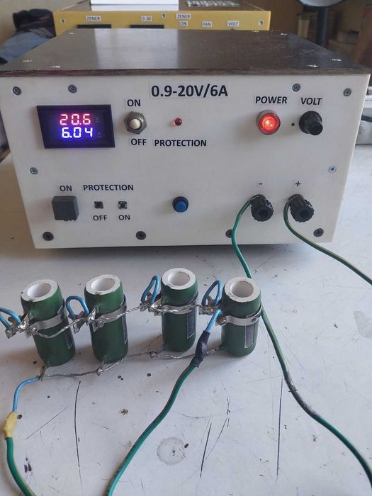 Автозарядное/блок питания: 0.9-20V/6A с защитой от к.з. и переполюсовк