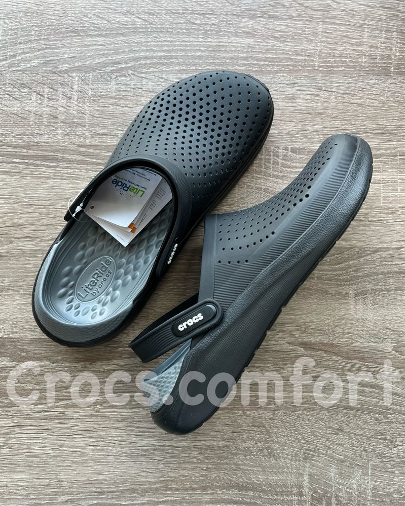 Крокси чорні crocs LiteRide чоловічі і жіночі , лайтрайд 36-44