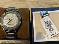 Oryginalny damski zegarek Michael Kors srebrny z cyrkoniami