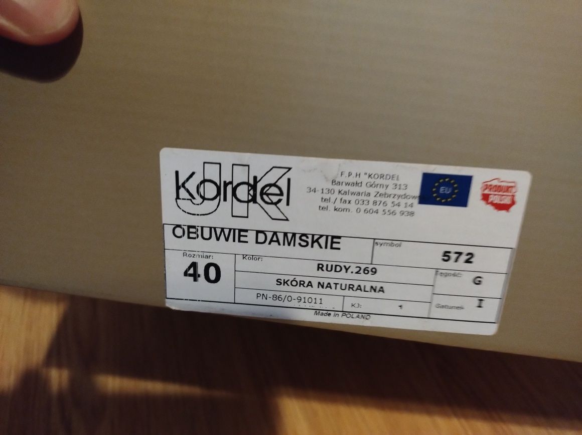 Czarne buty damskie botki skóra naturalna polski producent rozmiar 40