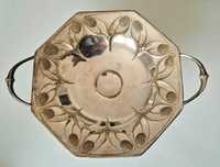 Piękna srebrzona patera Secesja / Art Nouveau na owoce lub słodycze