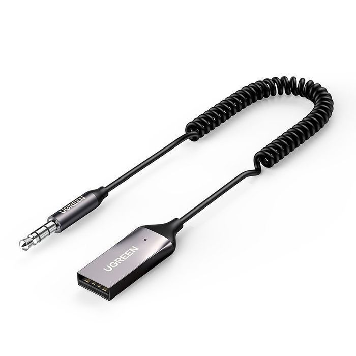 Adapter Bluetooth 5.0 do Samochodu | Ugreen | USB | Jack Aux | Czarny